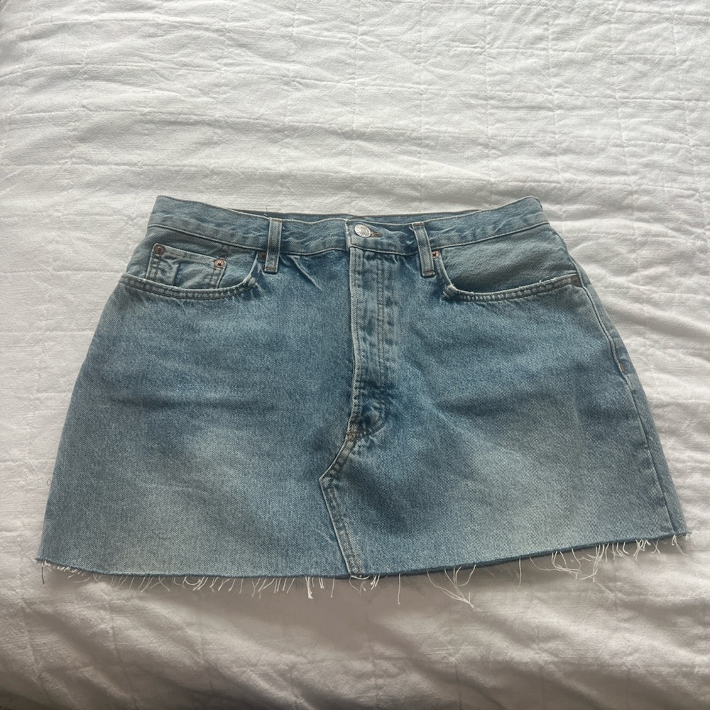 Re/Done Blue Mini Skirt Casual A-Line